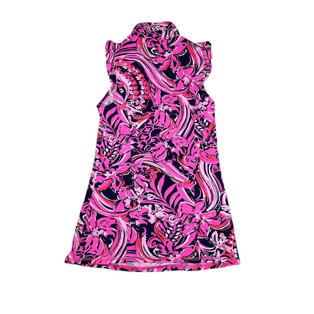 Lilly Pulitzer Luxletic Larissa Ruffle Half Zip XS Golf Top Sleeveless Preppy - Picture 5 of 12